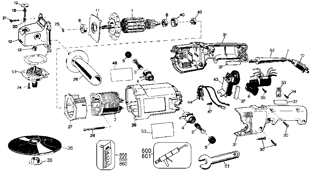 Page A Diagram and Parts List for 6138-34 100 Black and Decker Sander Polisher